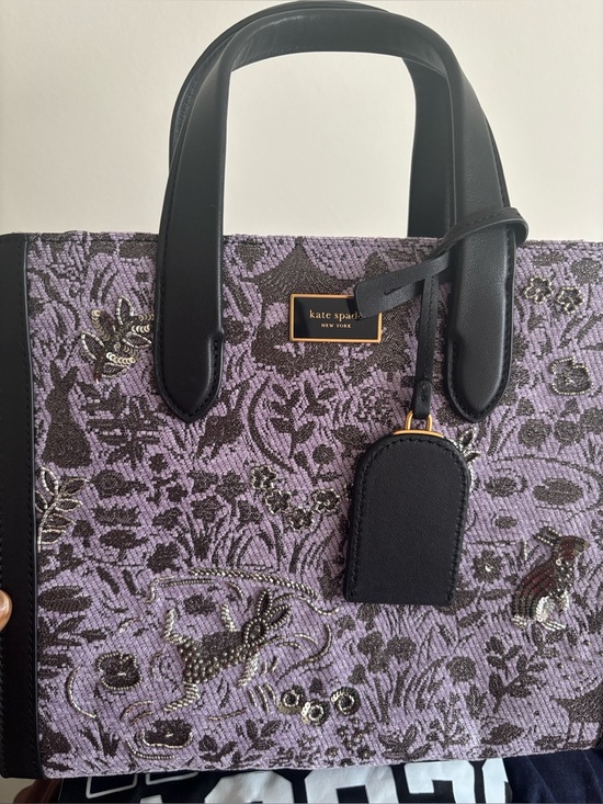 kate spade Handbags - kate spade Lavender and Black Embroidered Satchel
